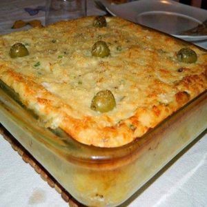 Torta de Bacalhau com Batata e Palmito