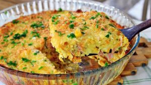 Omelete de Forno com Presunto, Queijo e Legumes