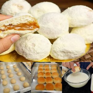 Pãezinhos Lua de Mel Recheados com Creme e Coco