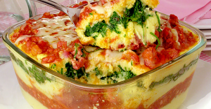 Polenta Recheada com Linguiça, Couve e Queijo