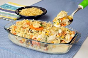 Fricassê de Bacalhau Cremoso com Creme de Milho