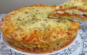 Torta Portuguesa de Liquidificador com Presunto e Queijo
