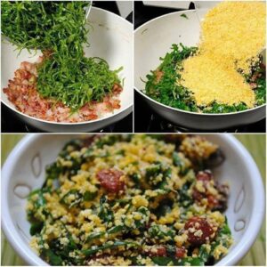 Farofa de Couve com Bacon e Calabresa Fácil