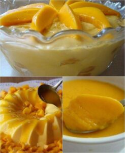 Mousse de Manga Fácil e Cremoso com a Fruta