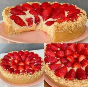 Torta de Morango Crocante com Creme: Receita Fácil