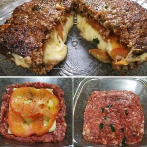 Hamburgão Recheado com Queijo e Tomate