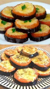 Berinjela Assada com Tomate e Queijo