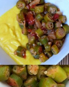 Polenta Cremosa com Quiabo Refogado