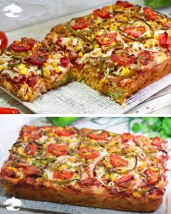 Torta X-Tudo de Forno com Frango, Calabresa e Bacon