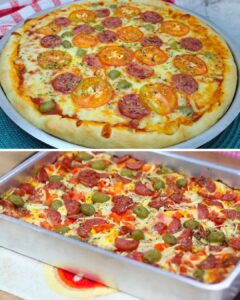 Pizza Caseira de Calabresa com Queijo