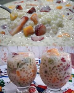 Sagu Cremoso com Frutas e Leite de Coco