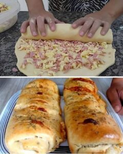 Pão Recheado de Calabresa com Queijo