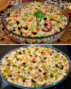 Arroz Natalino com Calabresa e Legumes