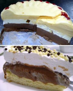 Sorvete de 3 Camadas na Travessa: Chocolate e Creme