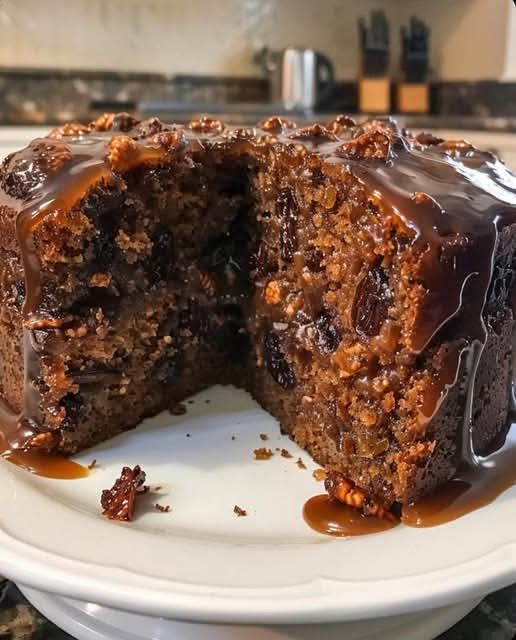 Bolo de Chocolate com Frutas Secas e Cobertura Cremosa