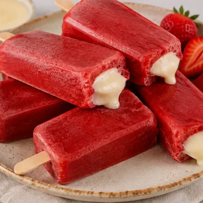 Paleta Mexicana de Morango com Leite Condensado