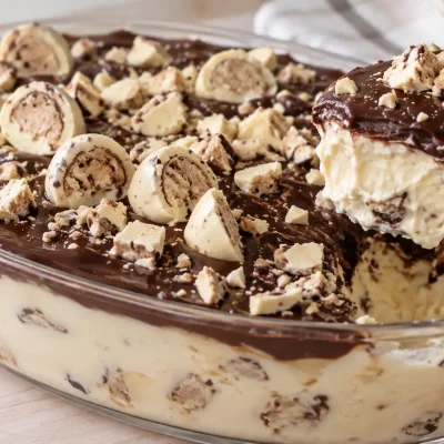 Mousse de Ouro Branco na Travessa com Ganache