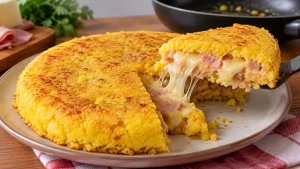Cuscuz de Frigideira com Presunto e Muçarela