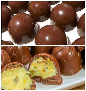 Trufa de Maracujá com Casquinha de Chocolate