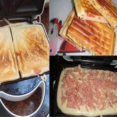 Crepe Suíço de Sanduicheira com Queijo e Presunto